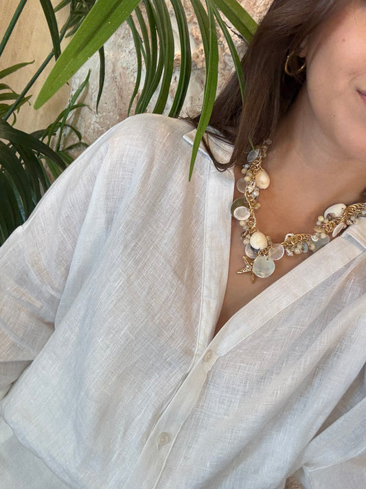 COLLAR MAXI ABALORIOS MAR Y DORADO