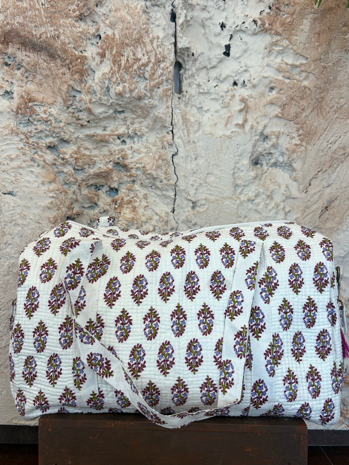 BOLSO VIAJE ESTAMPADO BLANCO - BUGANVILLA