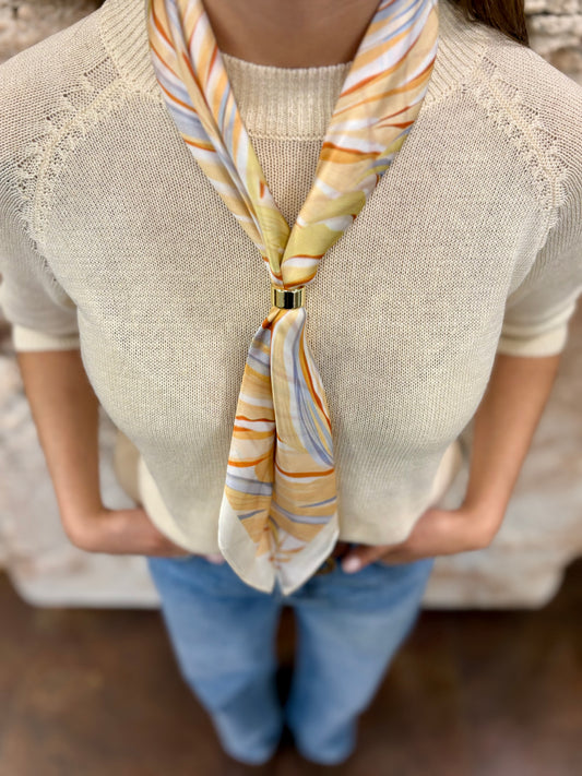 PAÑUELO CUELLO ESTAMPADO AMARILLO