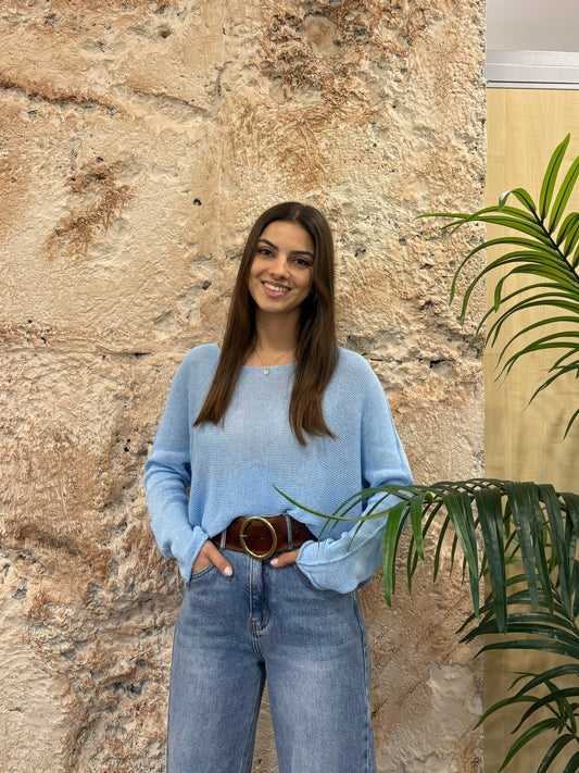 JERSEY HILO OVERSIZE CELESTE
