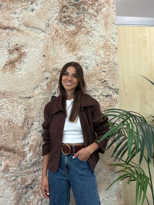 CAZADORA EFECTO ANTELINA MARRÓN