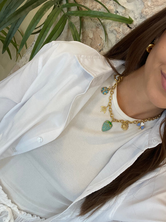 COLLAR CHARMS FRESA VERDE