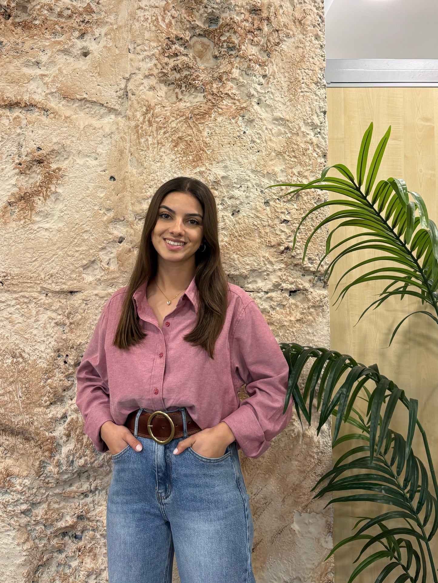 CAMISA OVERSIZE OXFORD ROSA