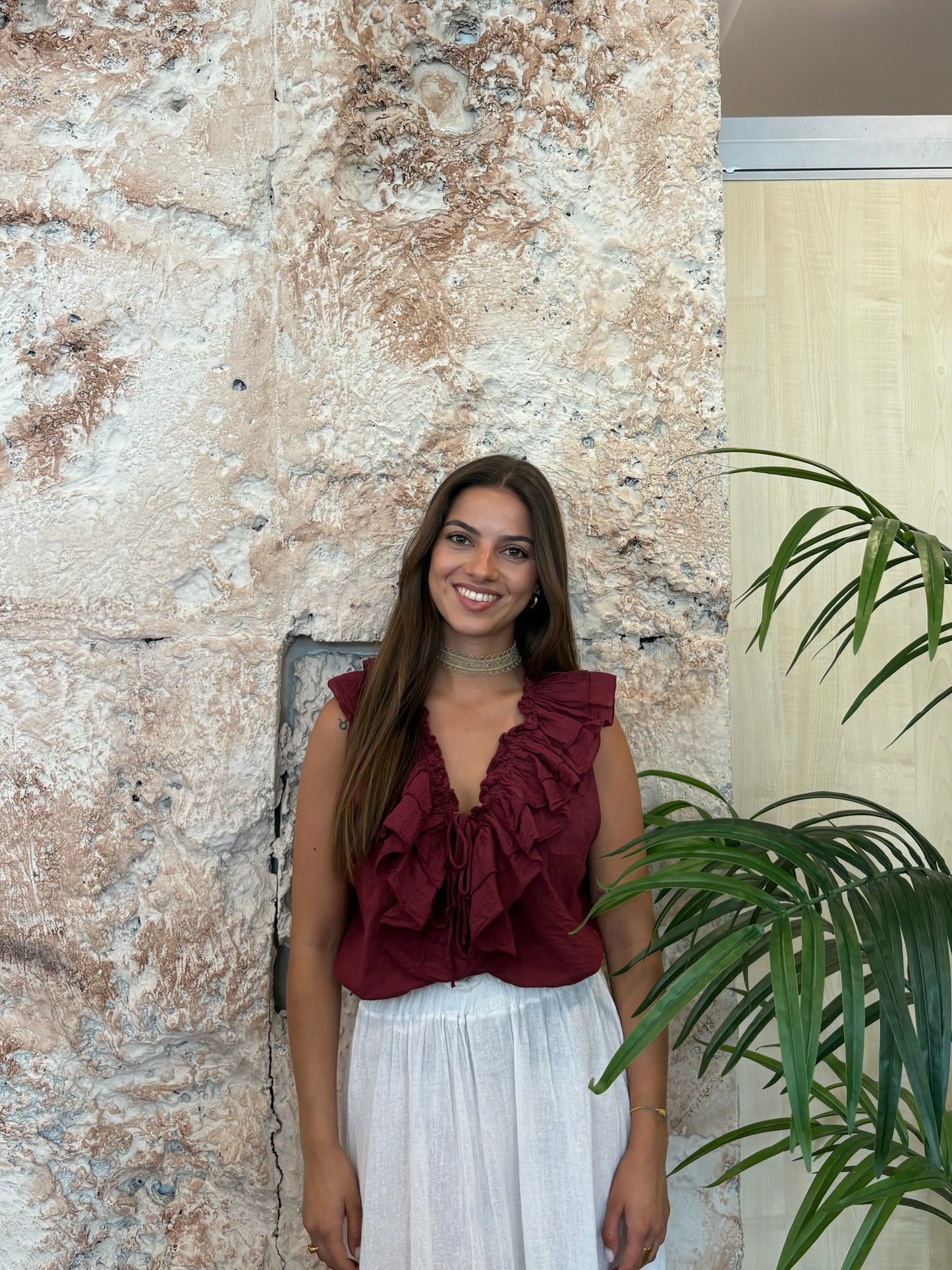 BLUSA TIRANTE CHORRERA MORADA