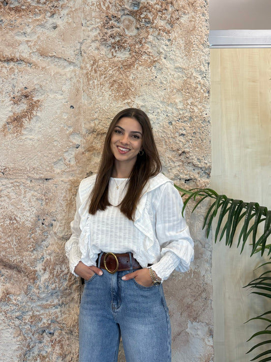 BLUSA BAMBULA VOLANTES BLANCA