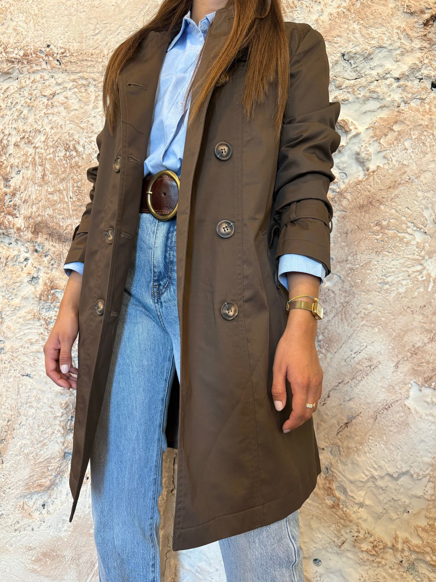 GABARDINA MIDI MARRÓN