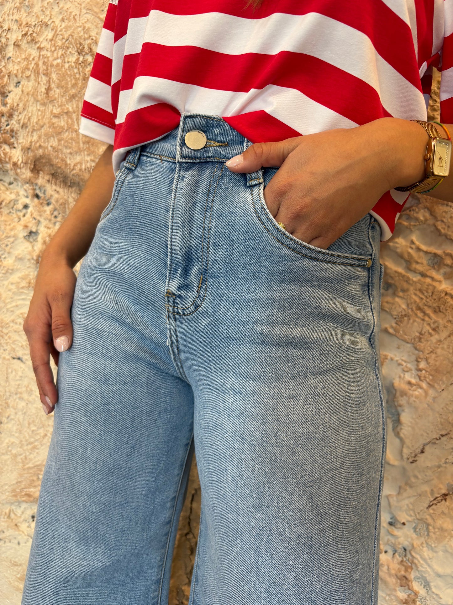 JEANS CULOTTE DESFLECADO