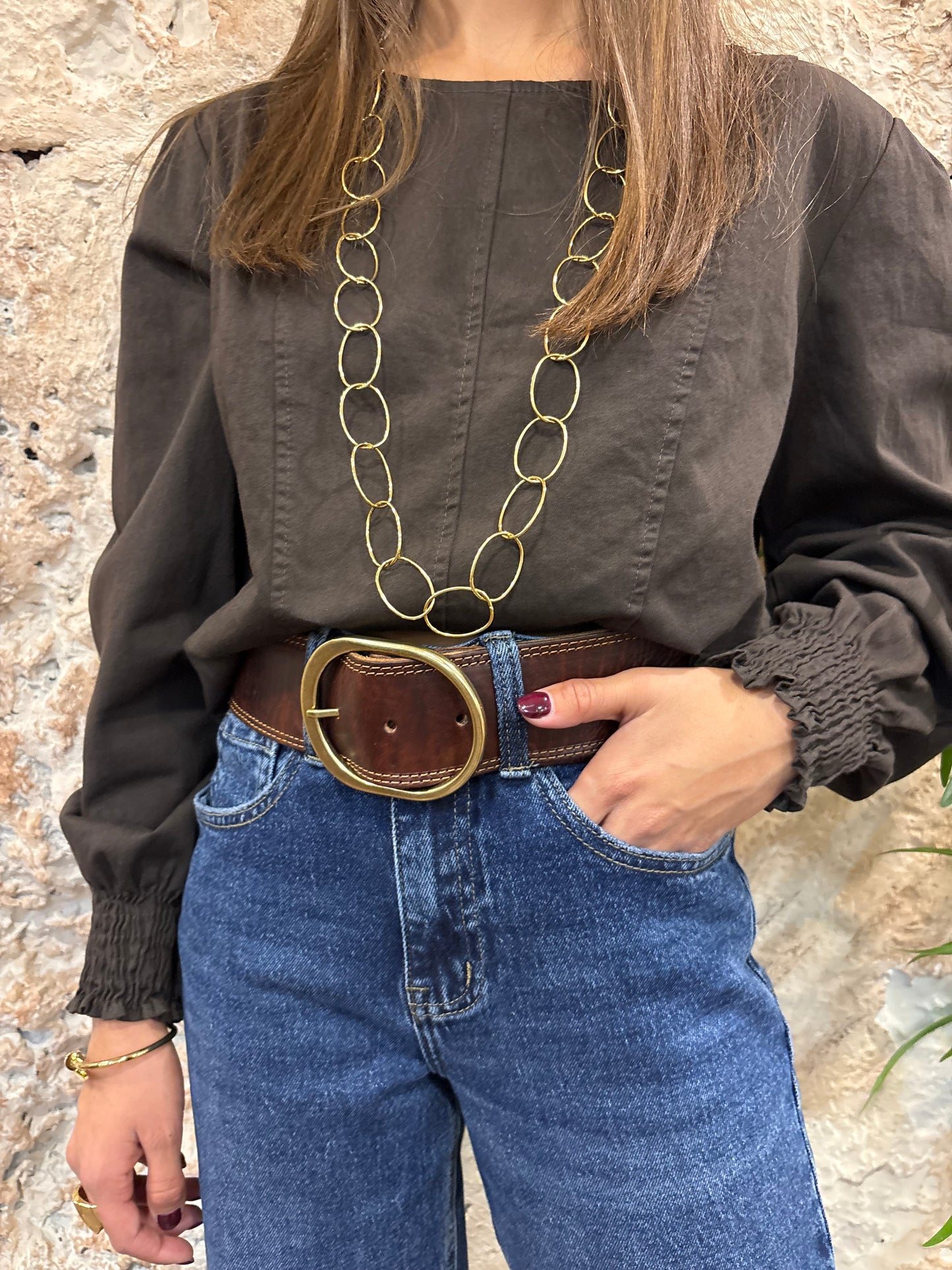 BLUSA TABLILLA MARRÓN