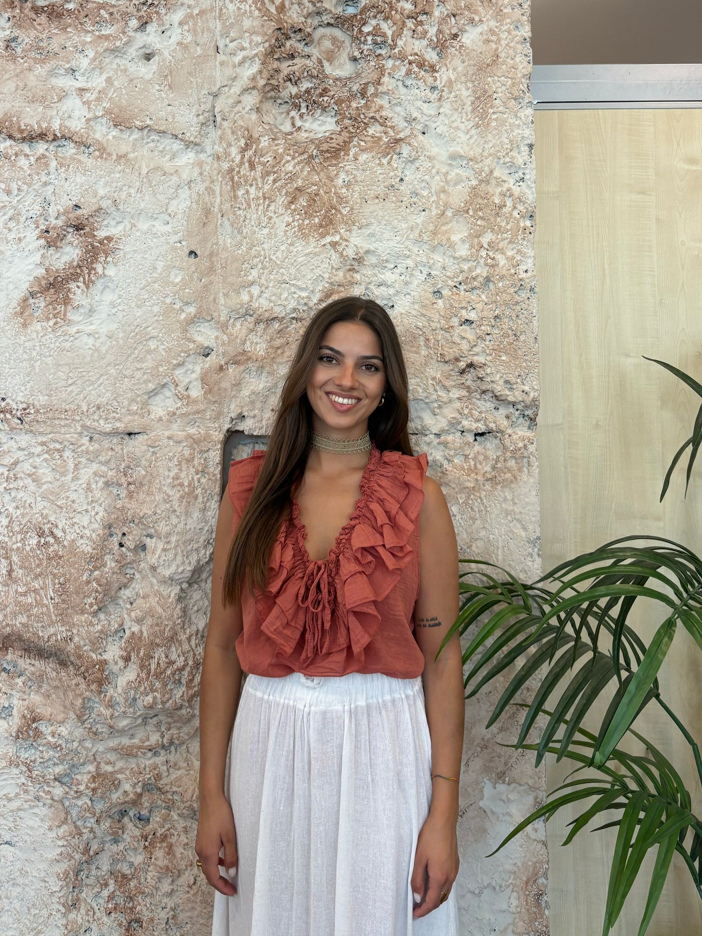 BLUSA TIRANTE CHORRERA CORAL