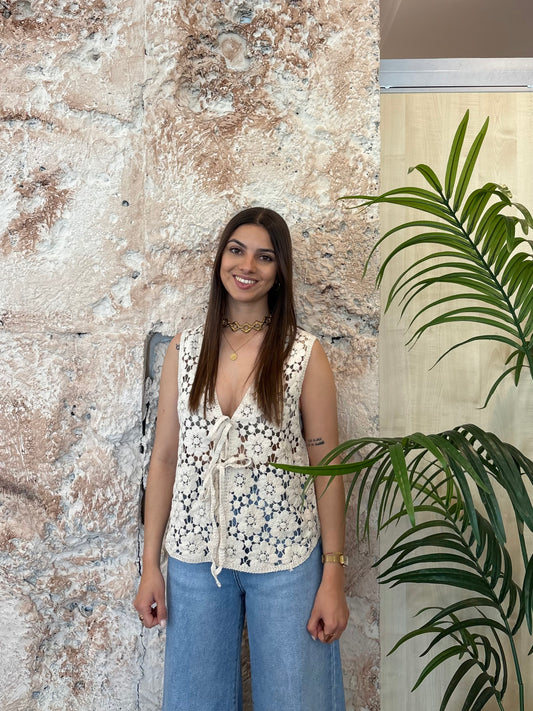 TOP CROCHET BEIGE