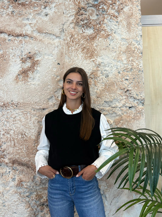 CHALECO BÁSICO PUNTO NEGRO