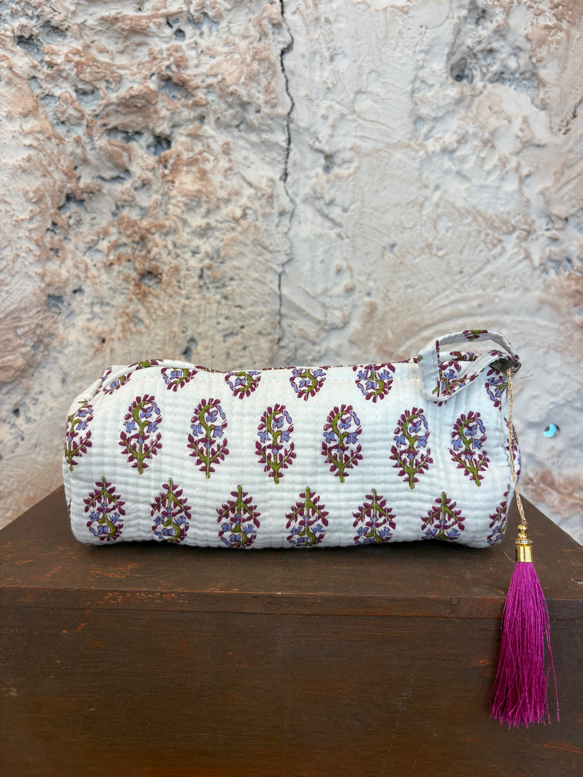 ESTUCHE GRANDE ESTAMPADO BLANCO - BUGANVILLA