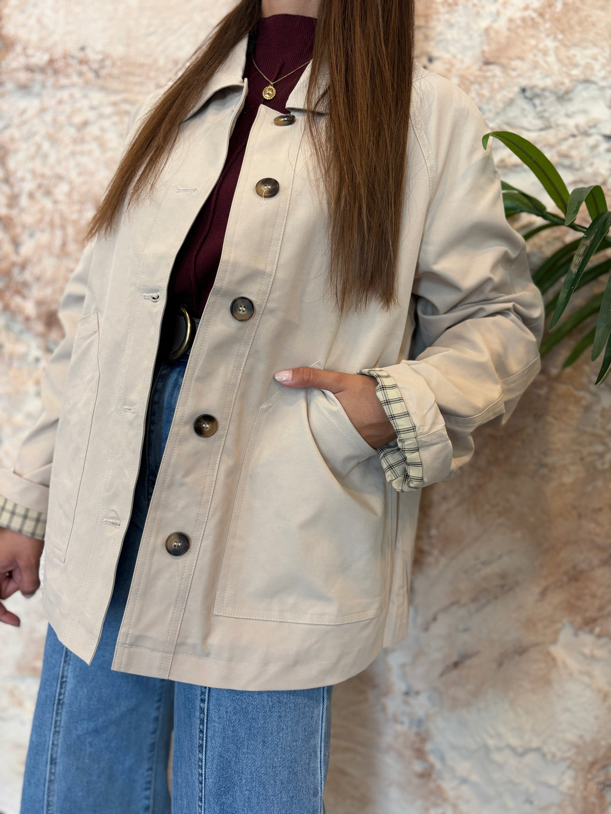 CHAQUETA TRENCH BEIGE