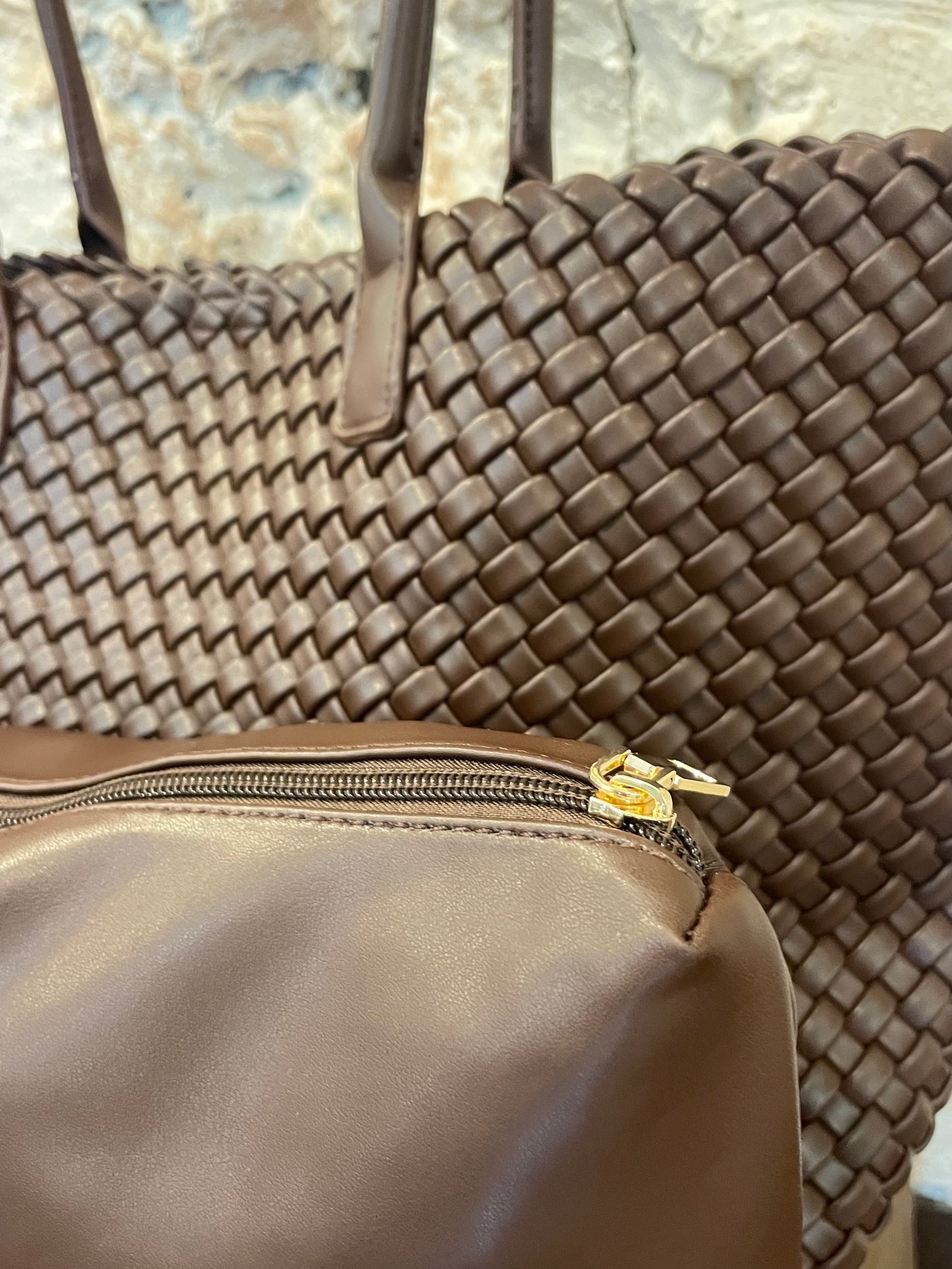 SHOPPER TRENZADO MARRÓN