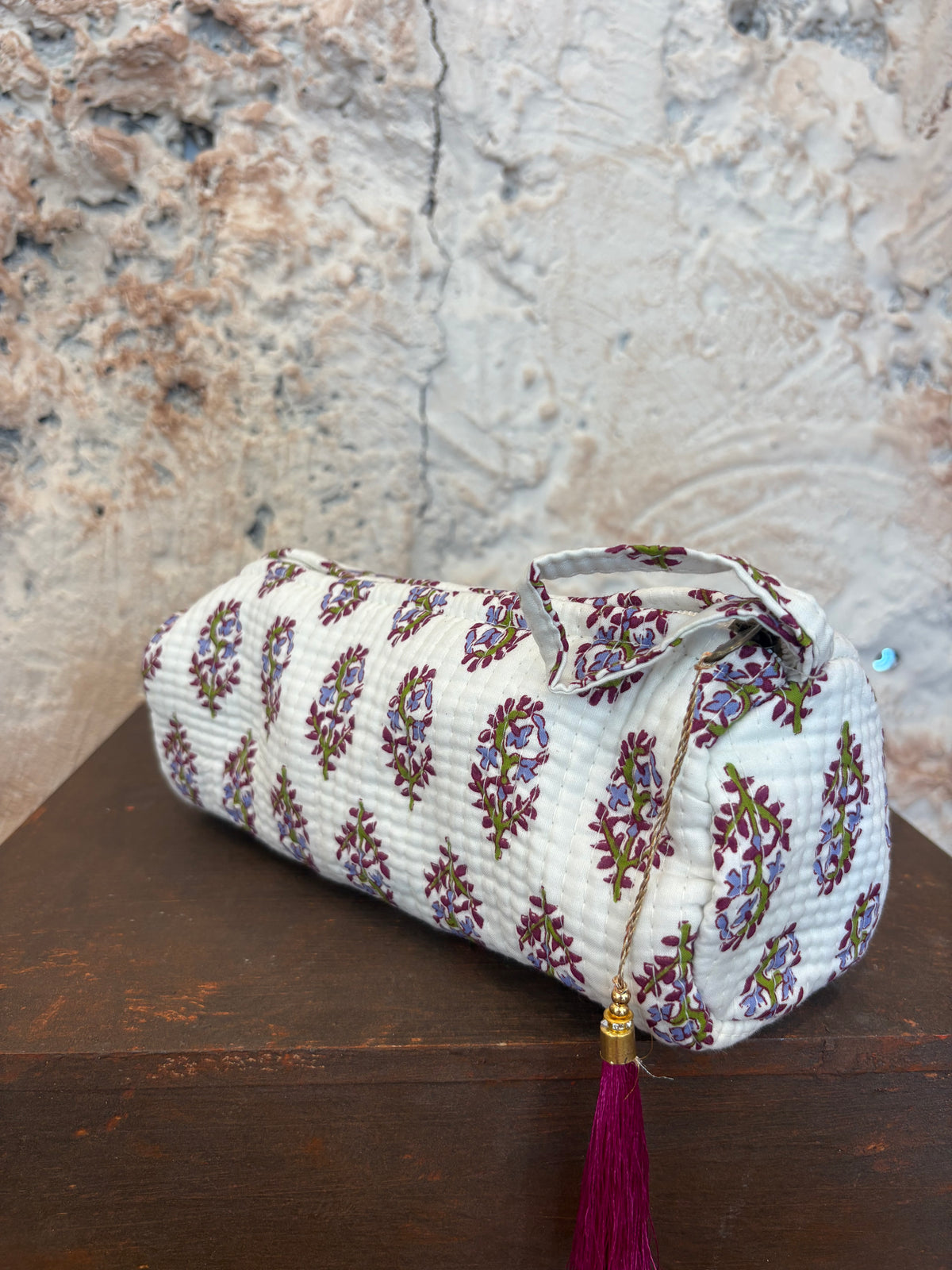 ESTUCHE GRANDE ESTAMPADO BLANCO - BUGANVILLA