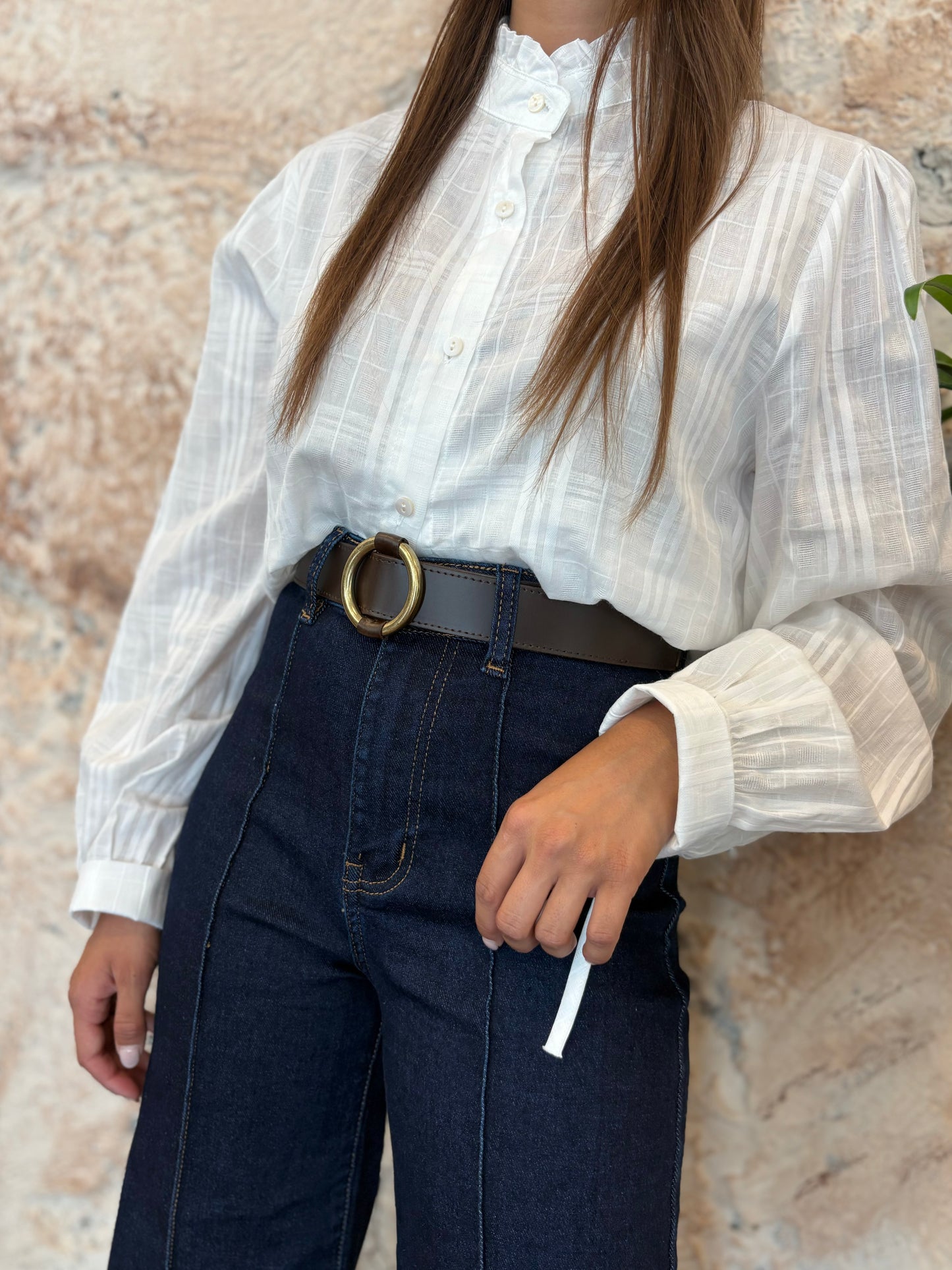 CAMISA CUELLO RIZO BLANCA