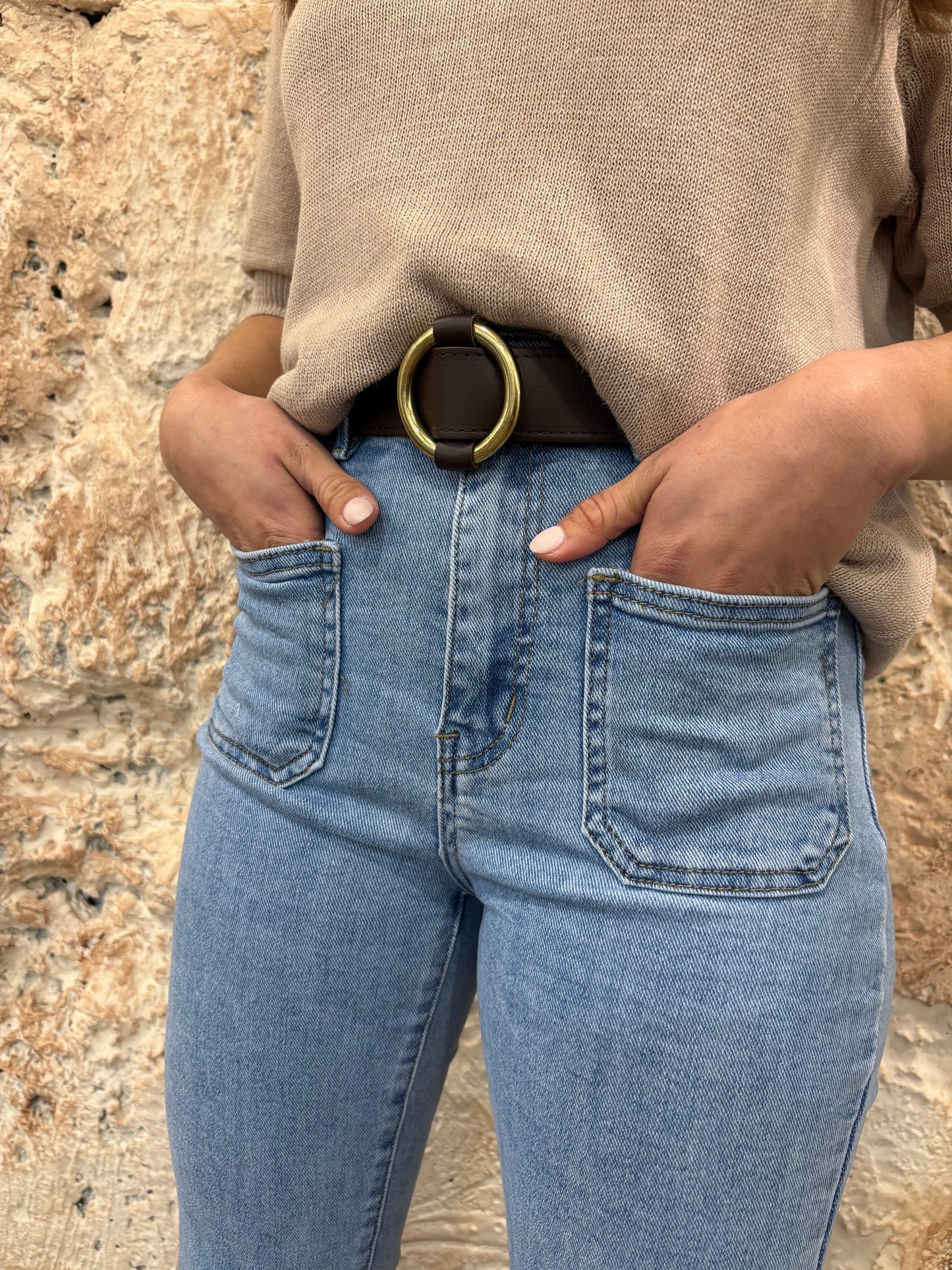 JEANS FLARED BOLSILLOS CLARO