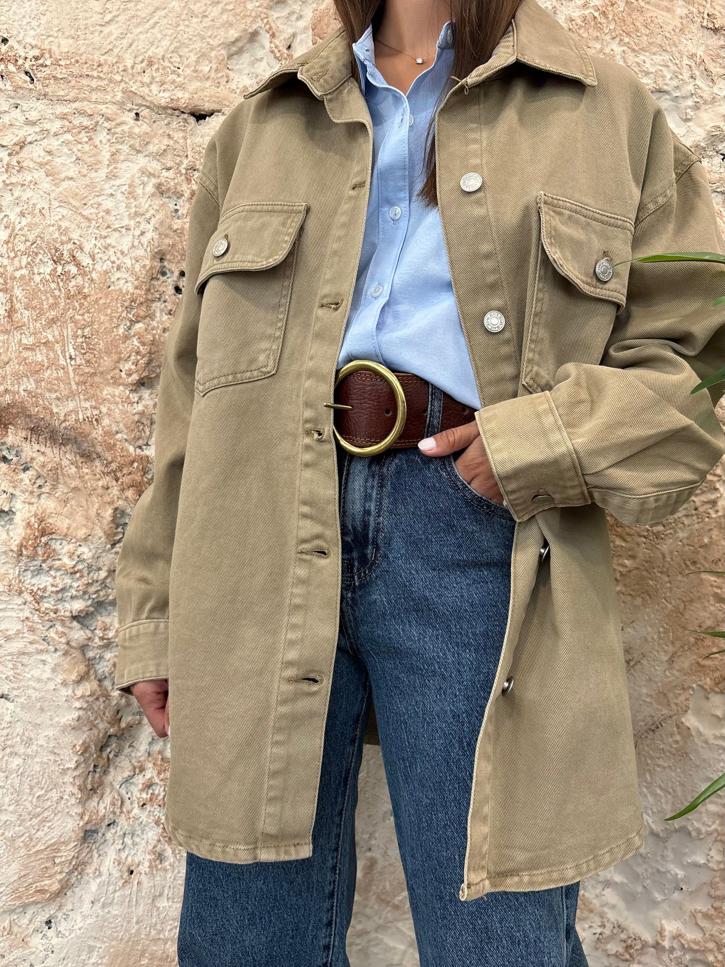 SOBRECAMISA DENIM TAUPE