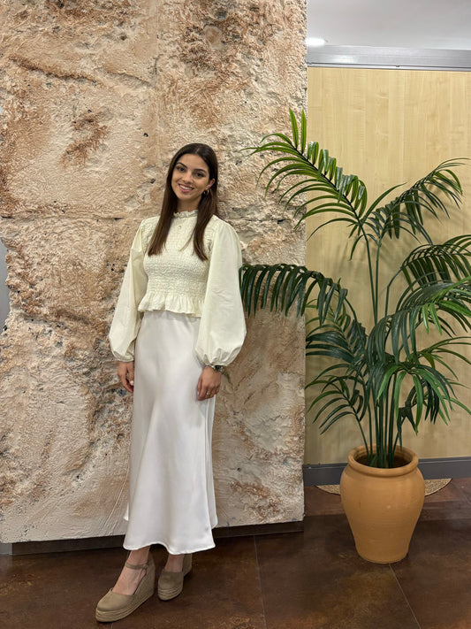 FALDA SATINADA CRUDO