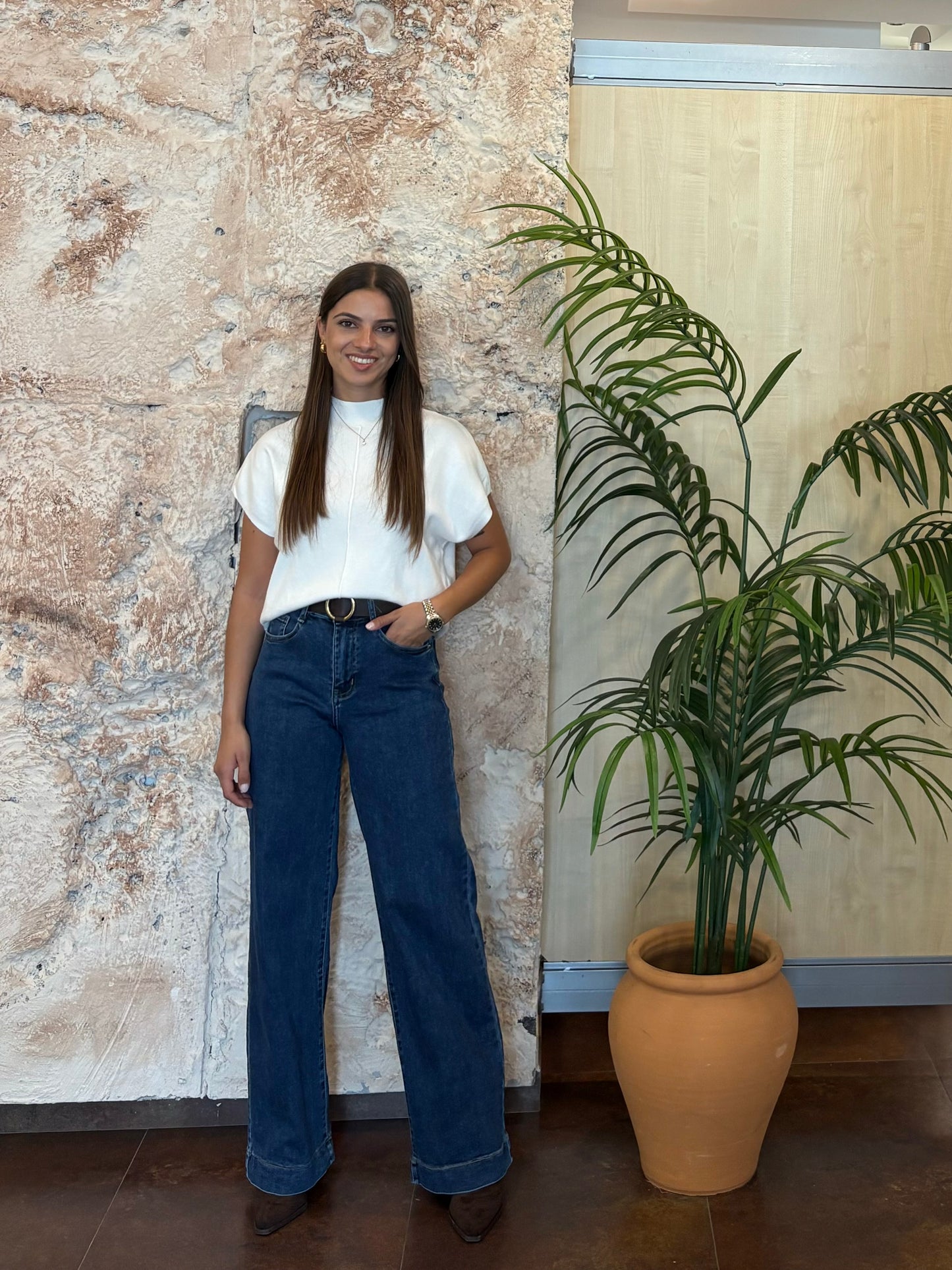 JEANS WIDE LEG OSCURO