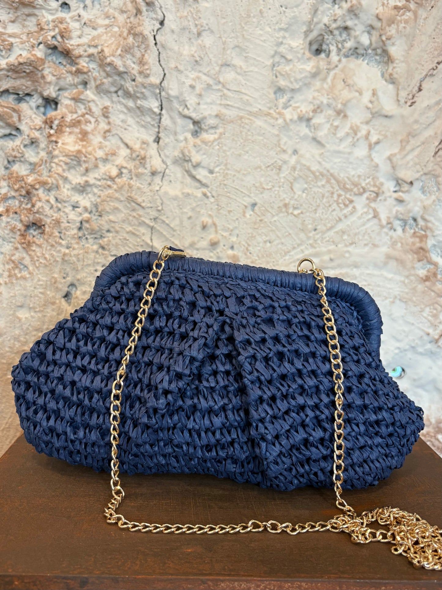 BOLSO DE MANO RAFIA MARINO