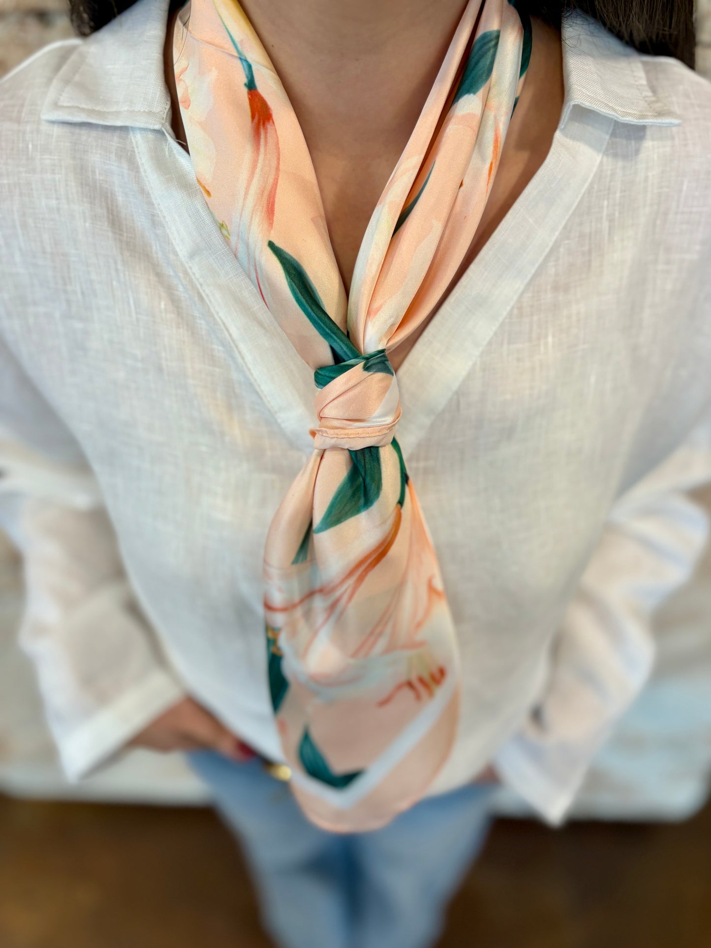 PAÑUELO CUELLO ESTAMPADO SALMÓN