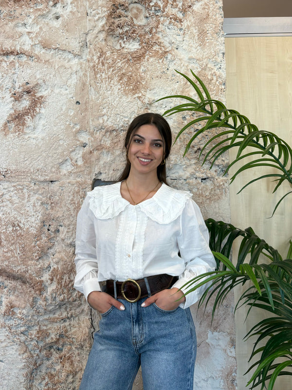 CAMISA CUELLO BOBO BLANCO