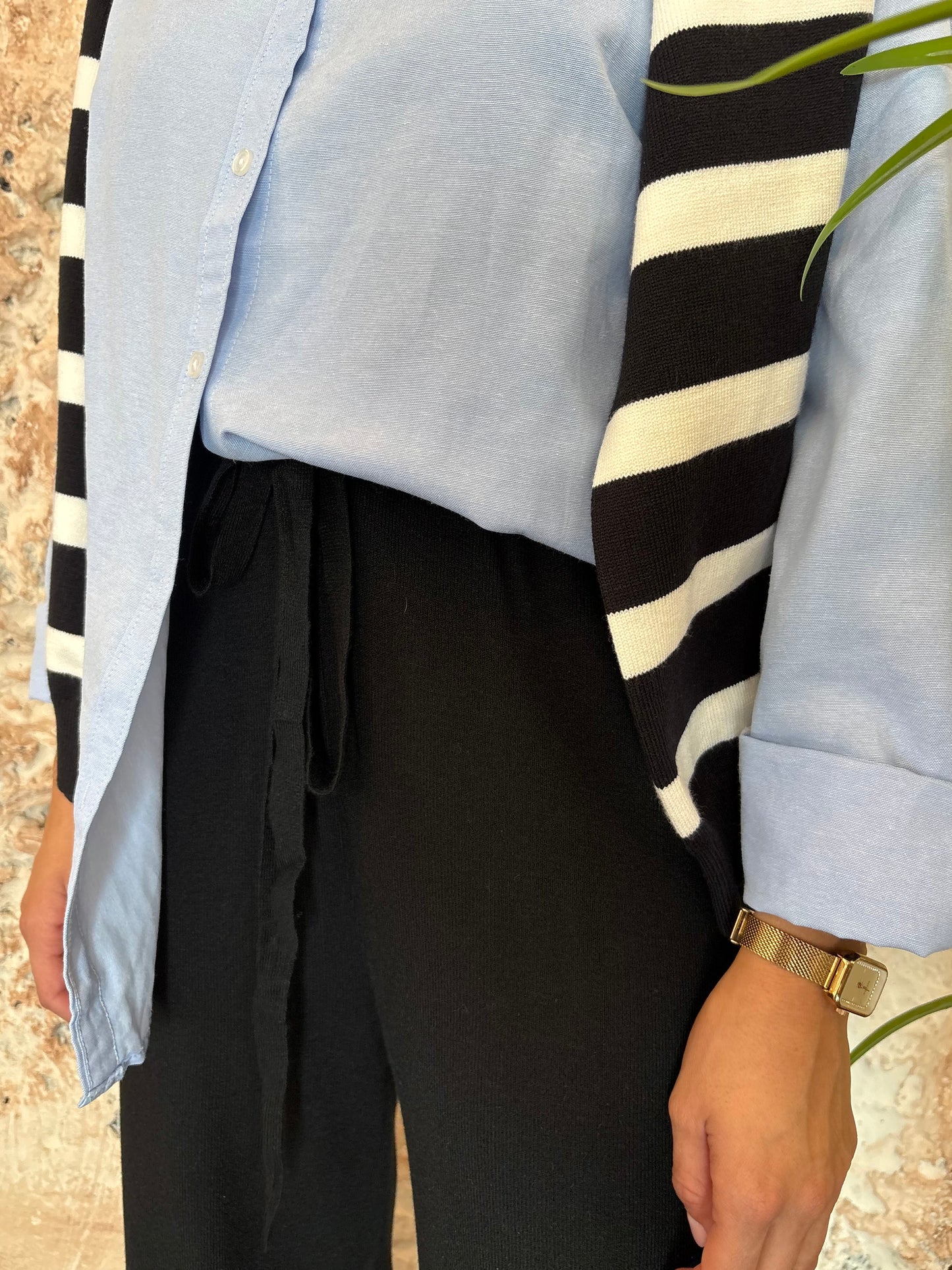 PANTALÓN PUNTO RECTO NEGRO