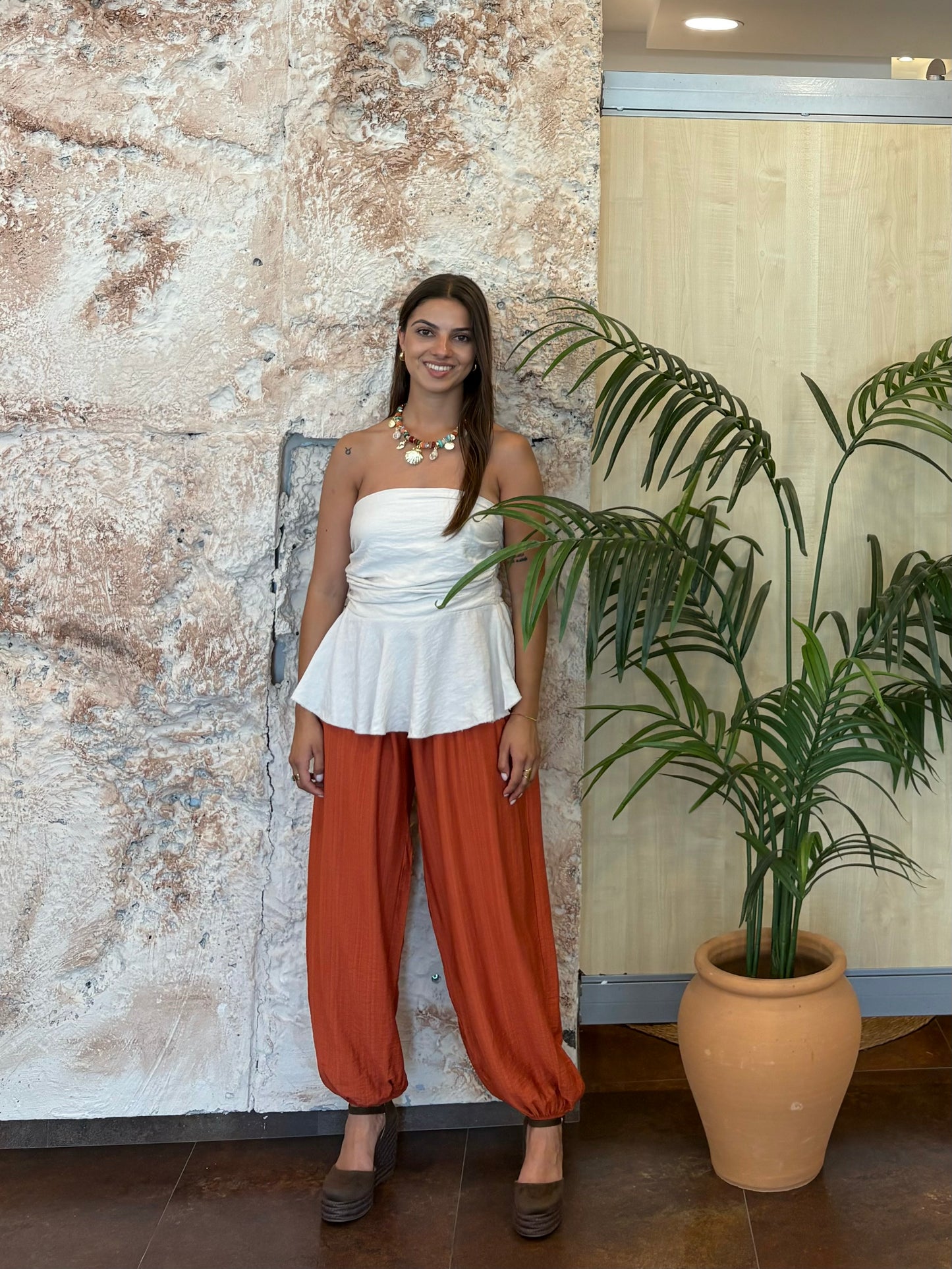 PANTALÓN BOMBACHO TEJA