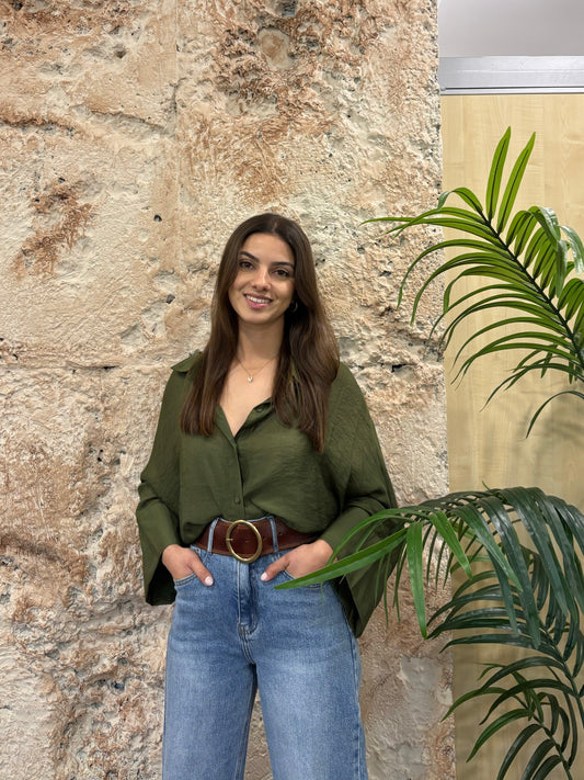 CAMISA OVERSIZE VERDE KAKI