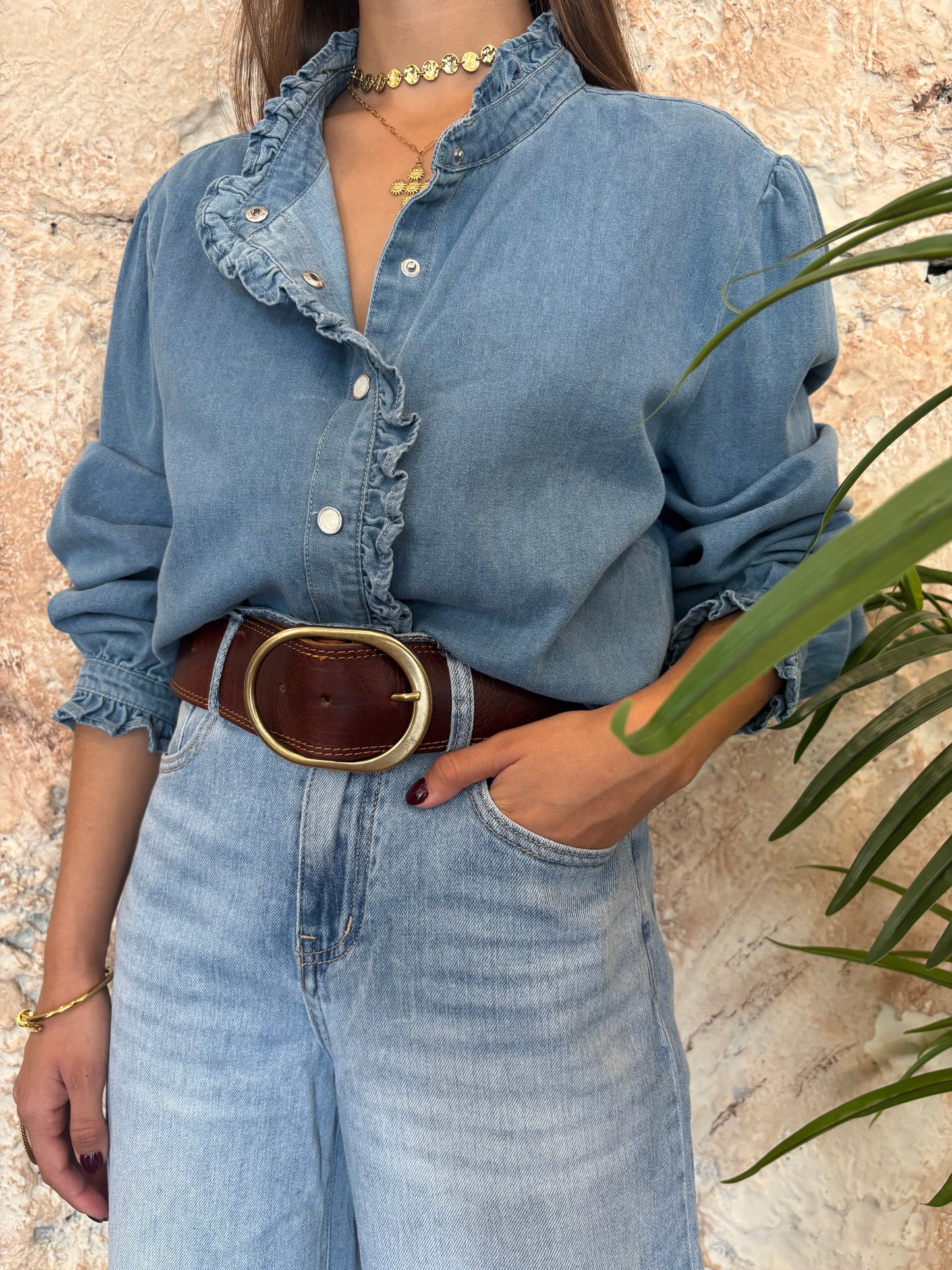 CAMISA DENIM RIZO