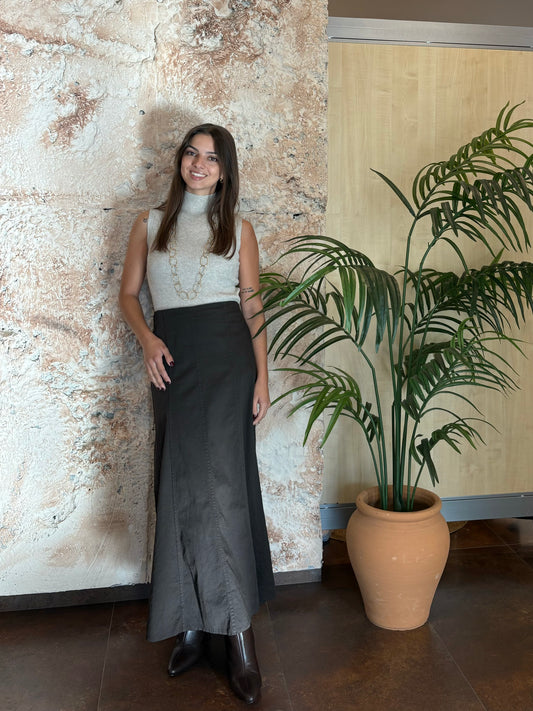 FALDA TABLILLA MARRÓN