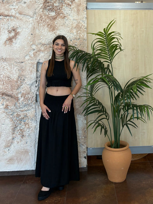 CONJUNTO TOP-FALDA NEGRO