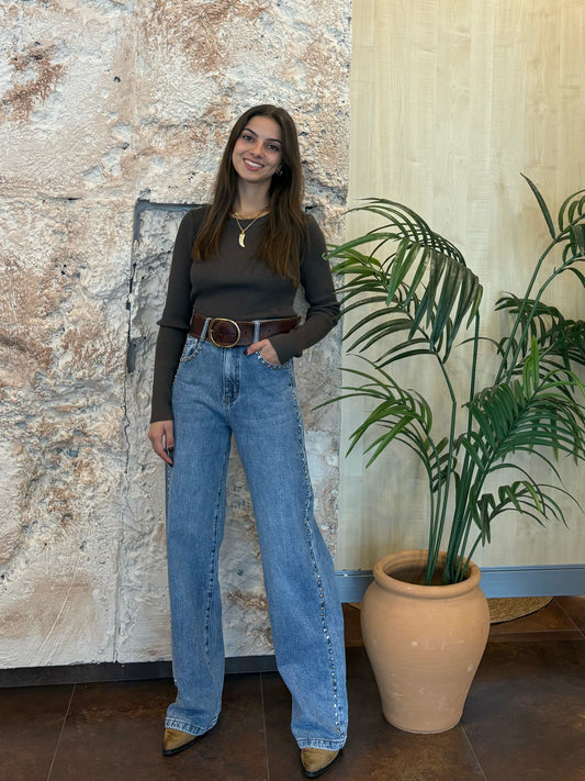 JEANS RECTO TACHAS
