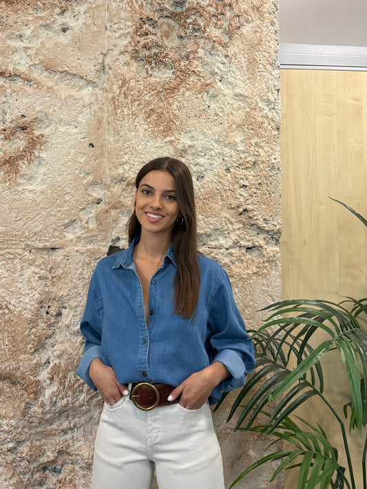 CAMISA BÁSICA DENIM FLUIDA