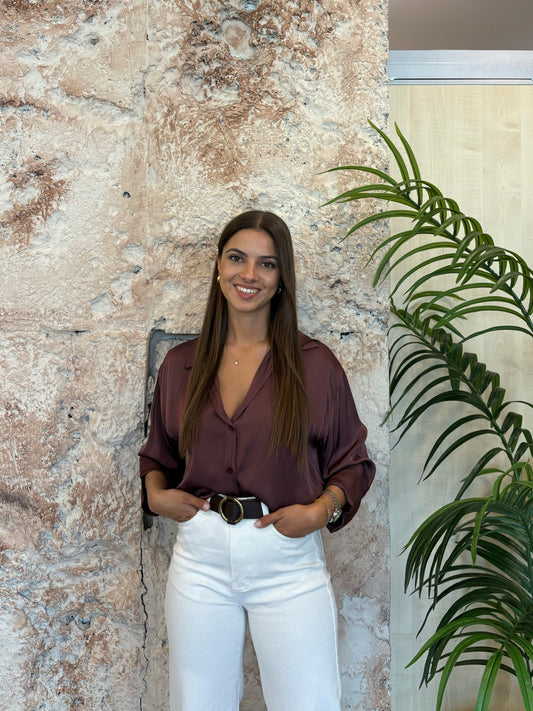CAMISA SATINADA TERRACOTA