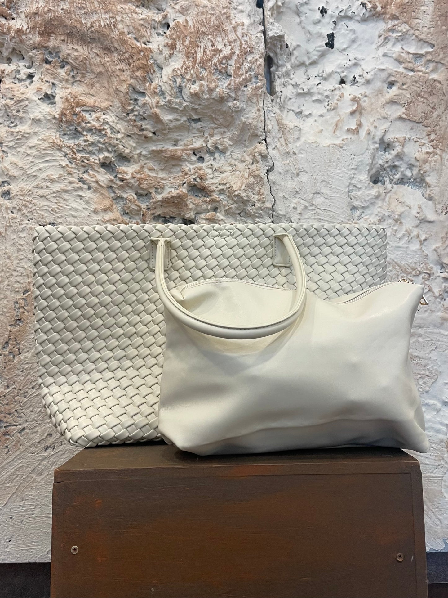 SHOPPER TRENZADO BEIGE