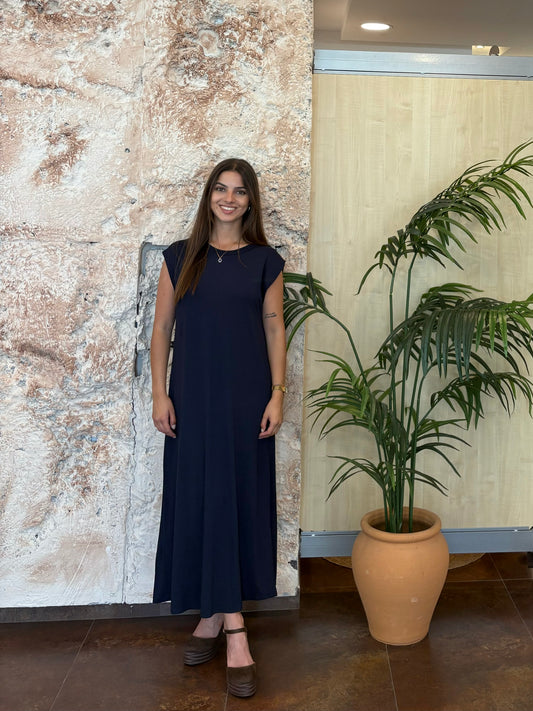 VESTIDO LARGO BÁSICO AZUL