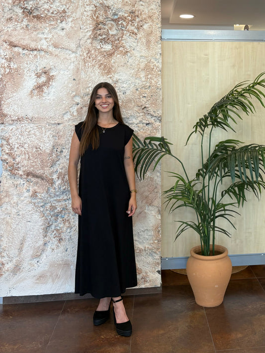 VESTIDO LARGO BÁSICO NEGRO