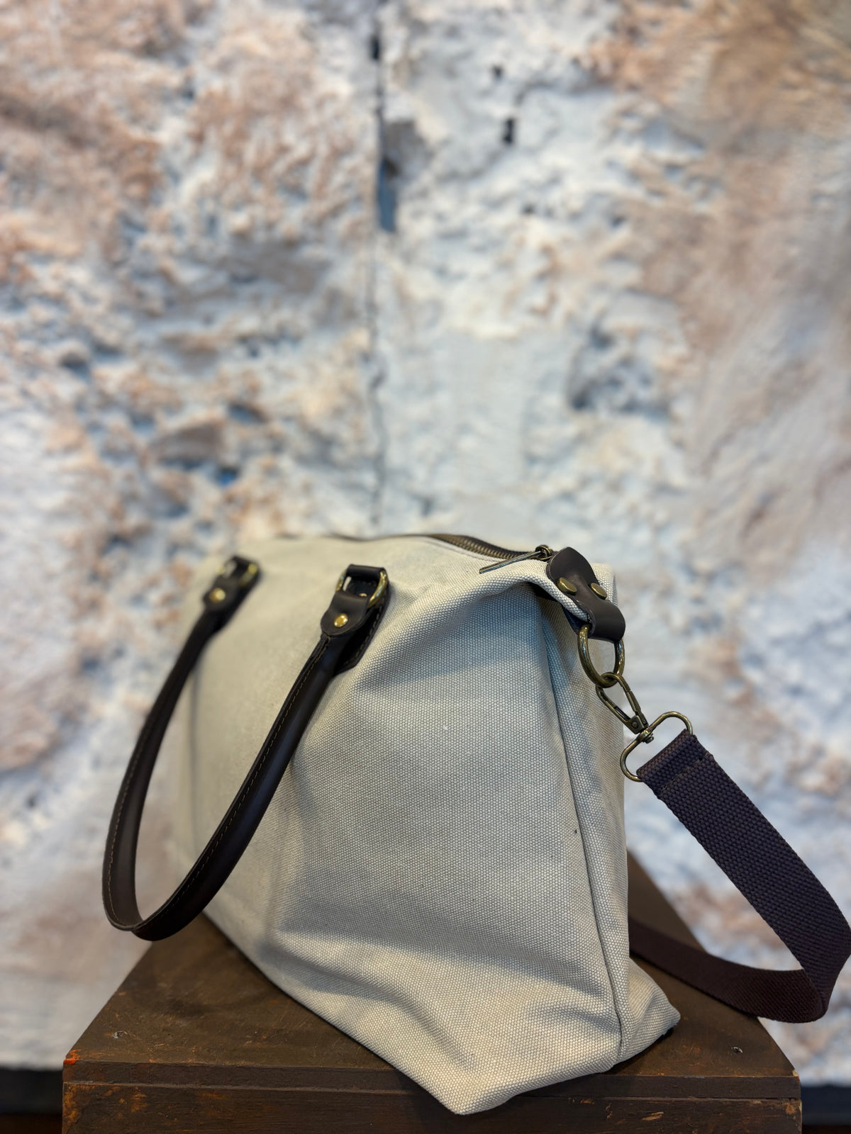 BOLSO LONA BEIGE - ASA PIEL