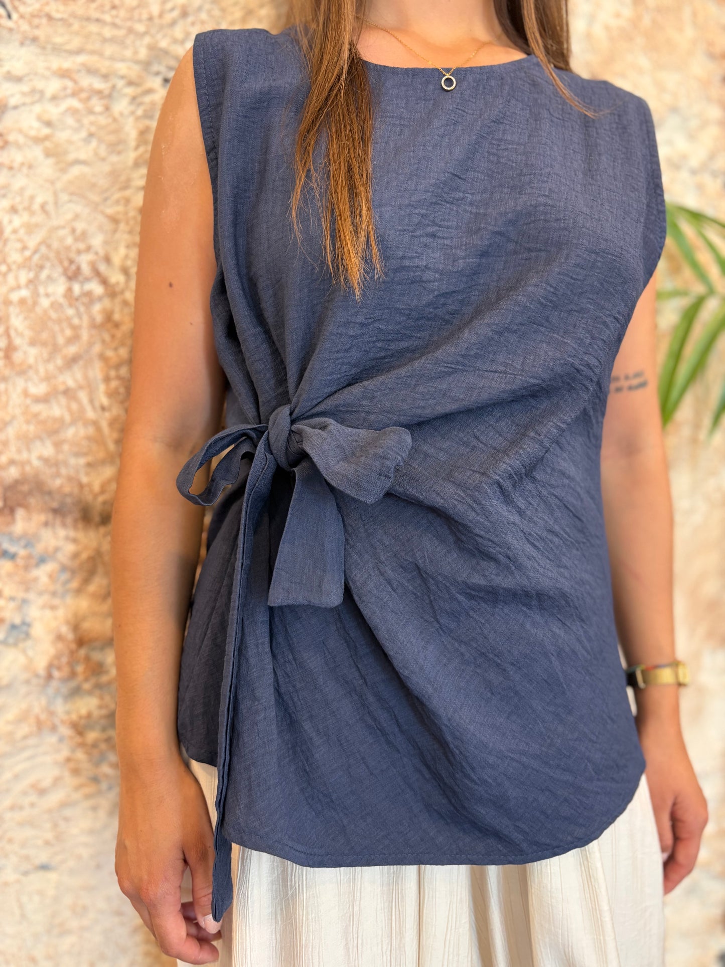 BLUSA LAZADA AZUL MARINO