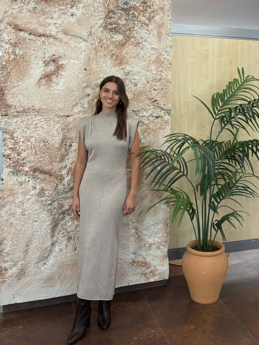 VESTIDO DE PUNTO BEIGE