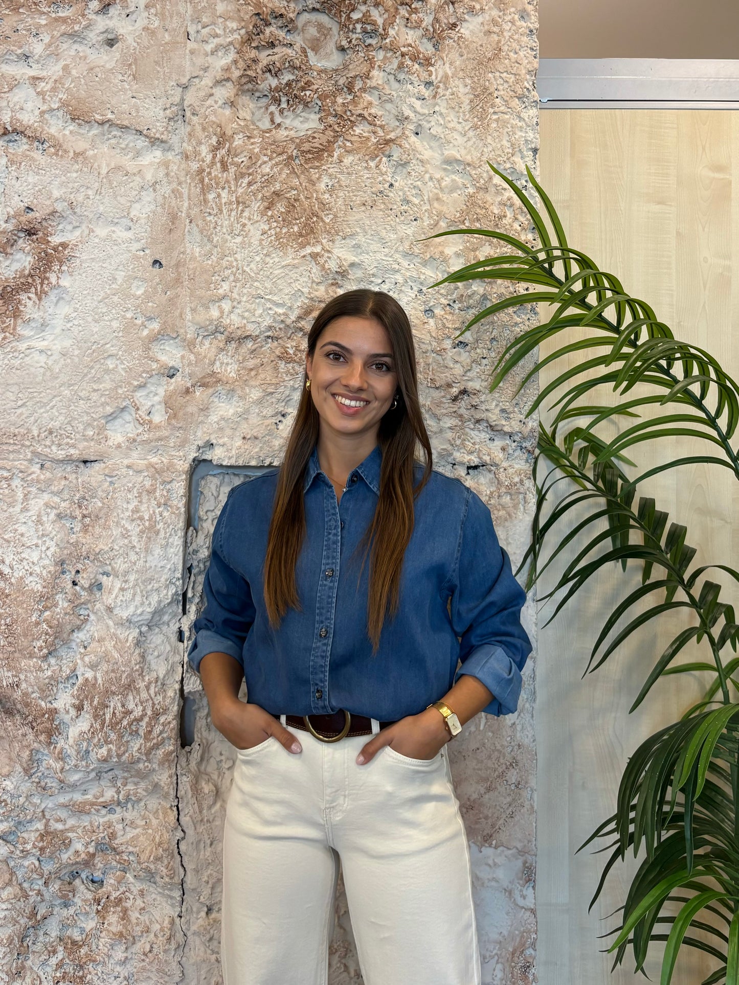 CAMISA BÁSICA DENIM FLUIDA