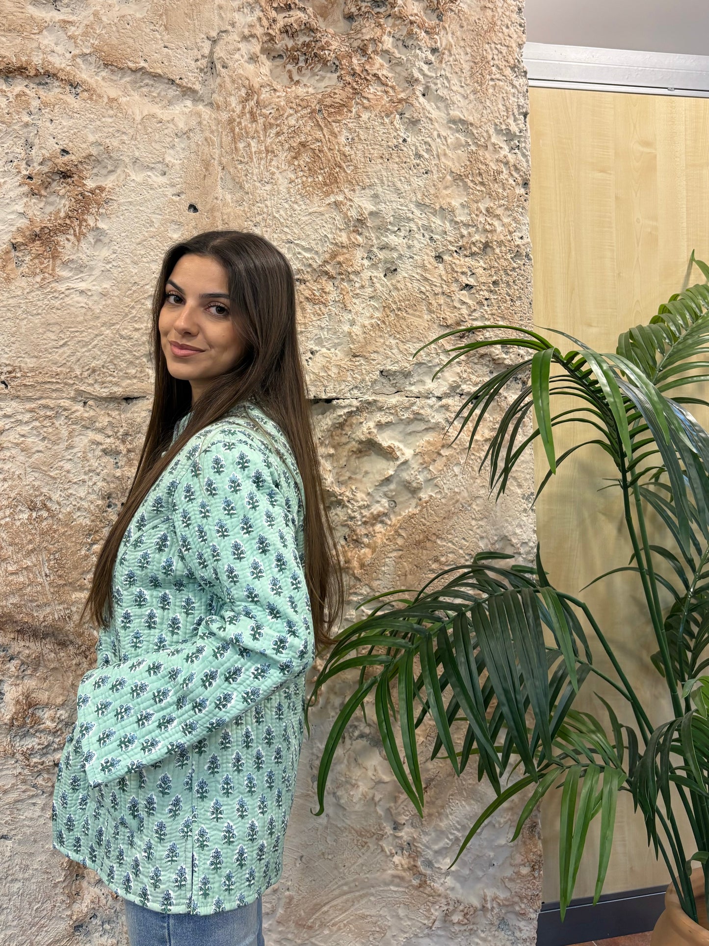 PARKA ESTAMPADA REVERSIBLE VERDE