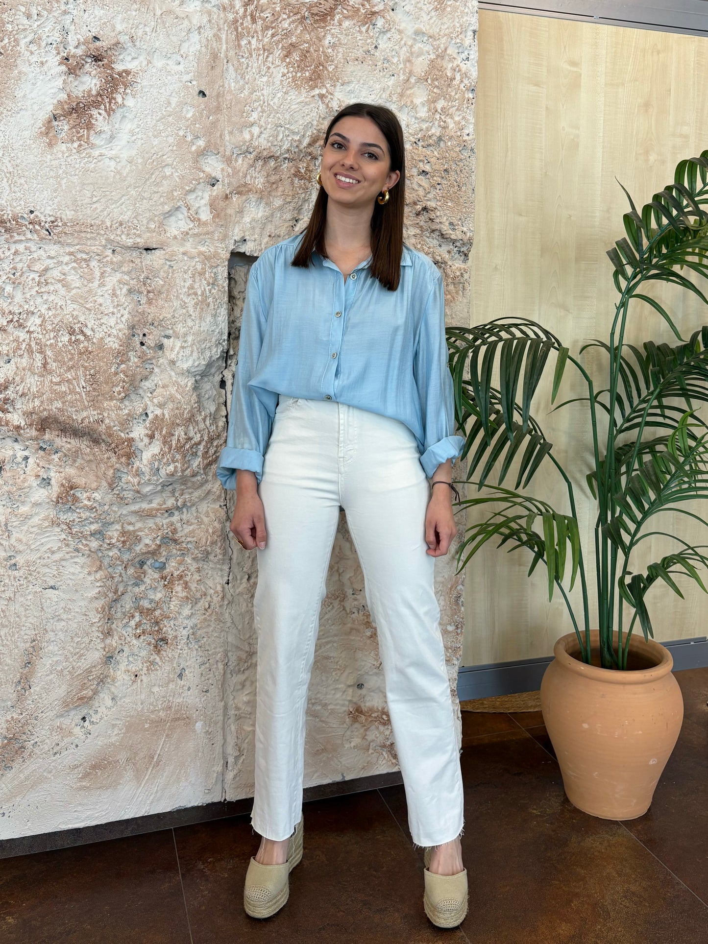 DENIM FLARED BEIGE