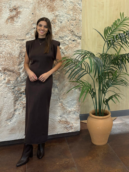 VESTIDO DE PUNTO MARRÓN