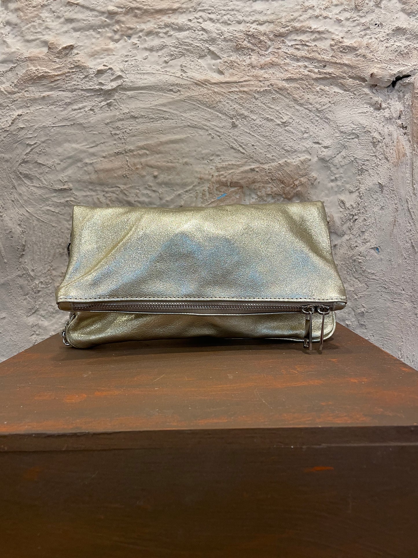 BANDOLERA SOLAPA PIEL ORO