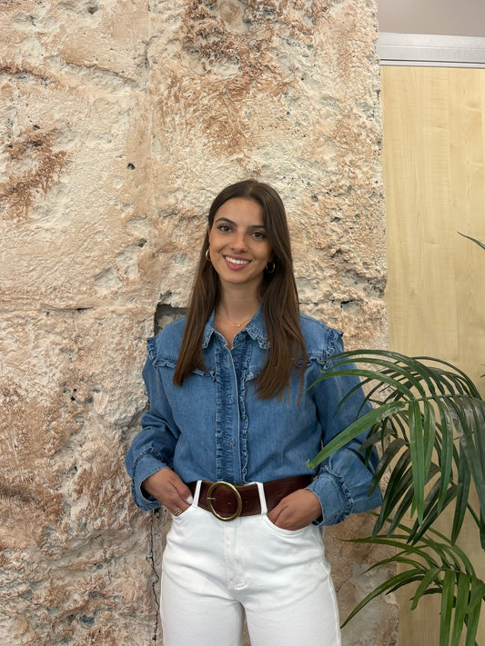CAMISA DENIM VOLANTES