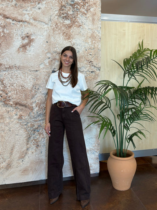 JEANS STRAIGHT LEG MARRÓN