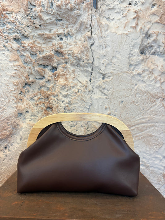 CLUTCH POLIPIEL MARRÓN
